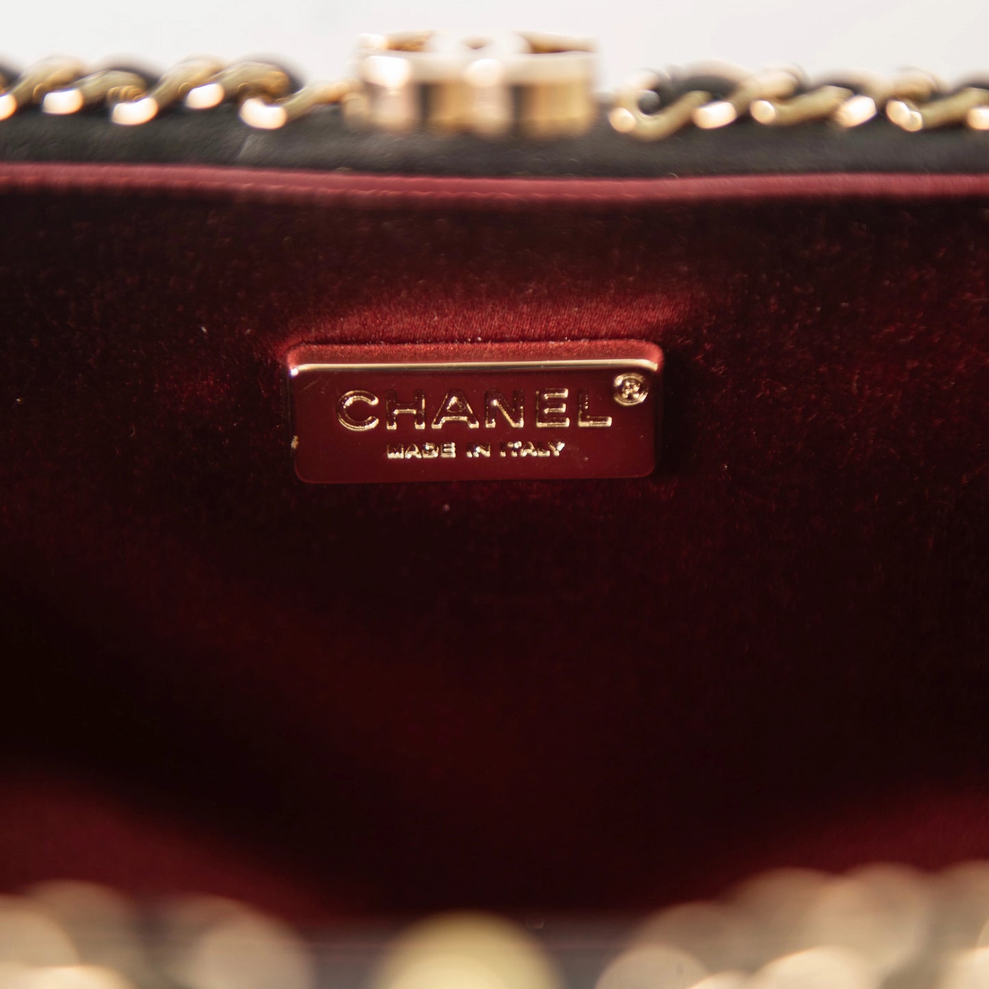 Chanel Lambskin Quilted Chain Around Clutch Black