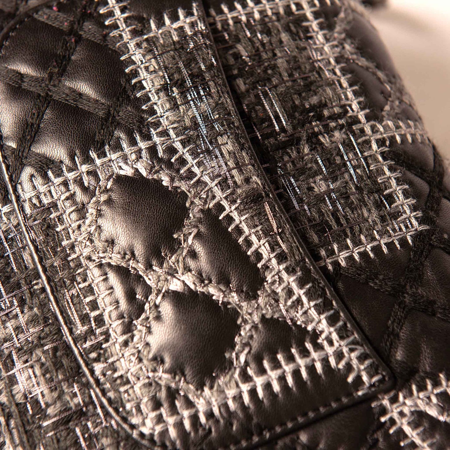 Chanel Quilted Tweed & Leather Patchwork Flap Bag