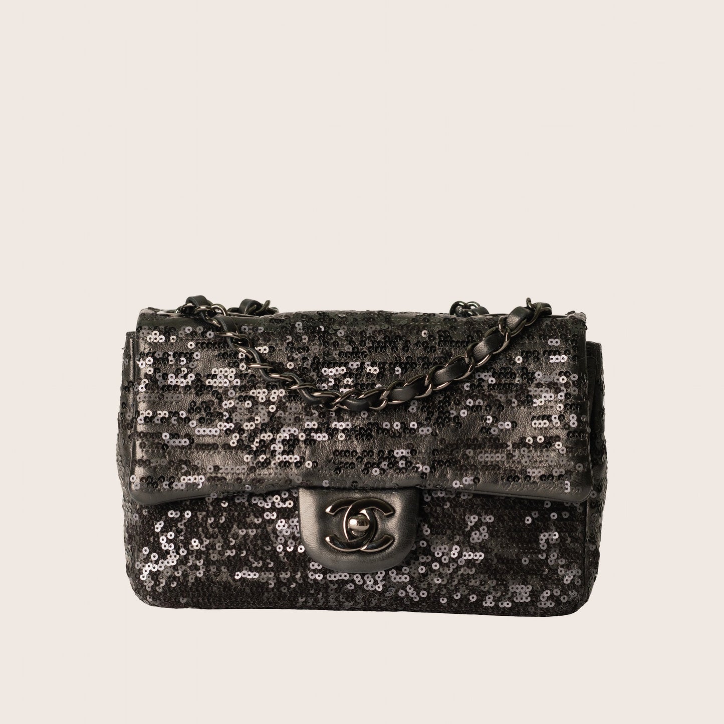 Chanel Sequin Lambskin Mini Moonlight on Water Flap Black