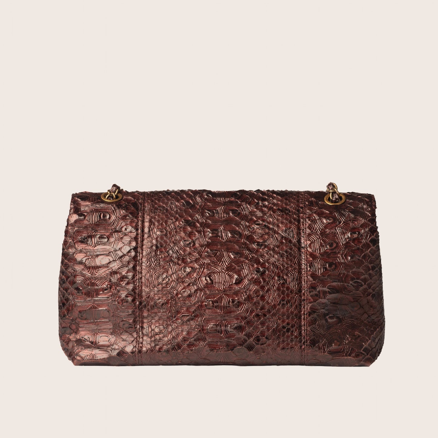 Chanel Burgundy Byzance Python Flap Bag