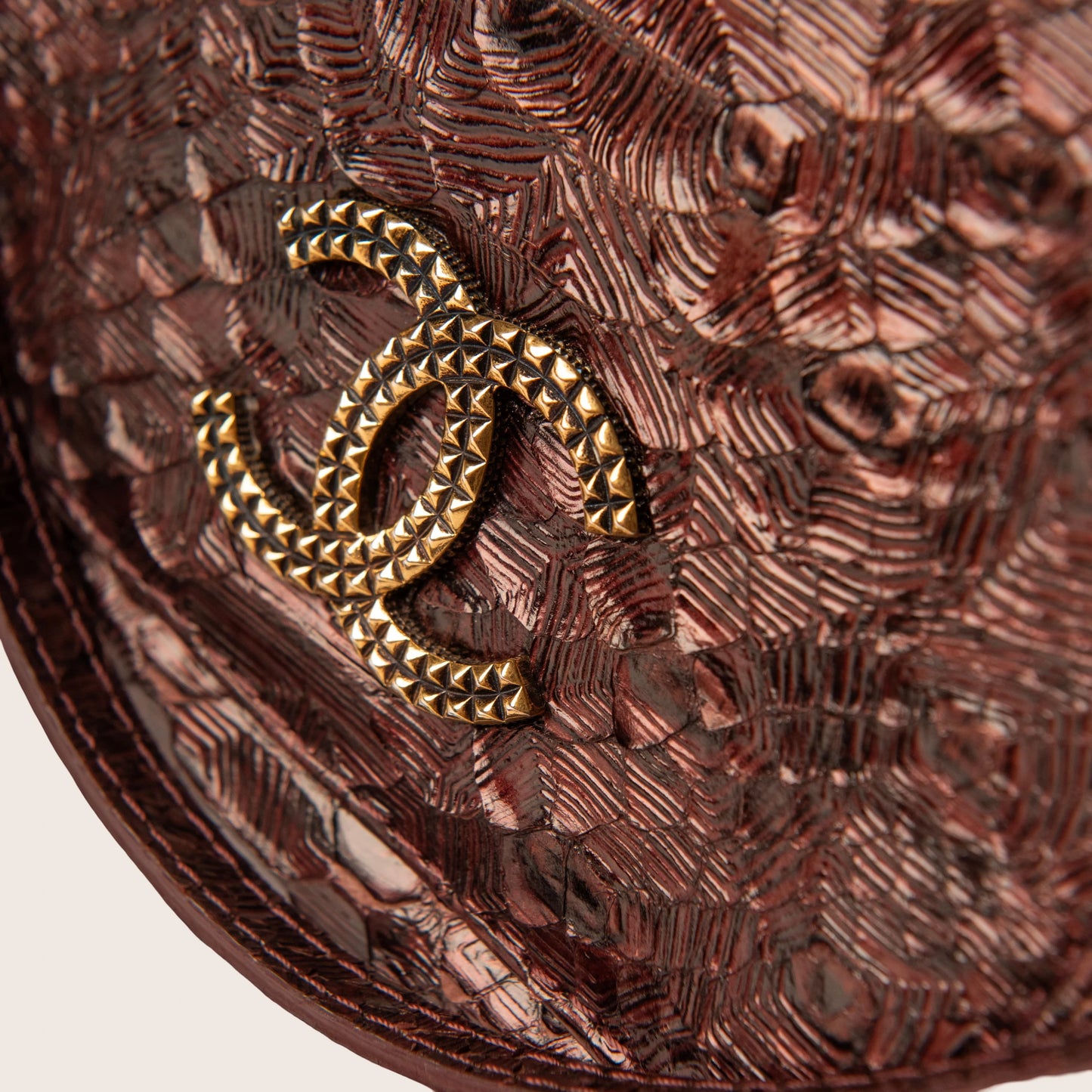 Chanel Burgundy Byzance Python Flap Bag