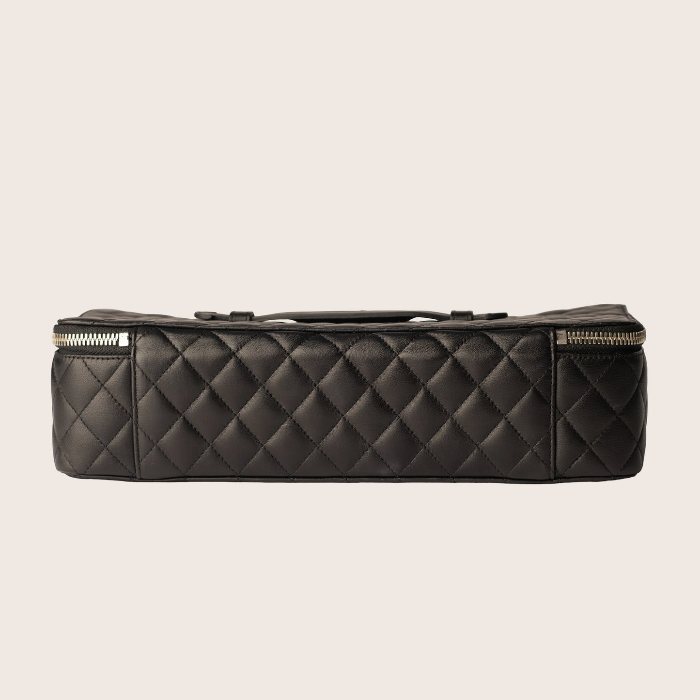 Chanel Black Quilted Leather Makeup Bag