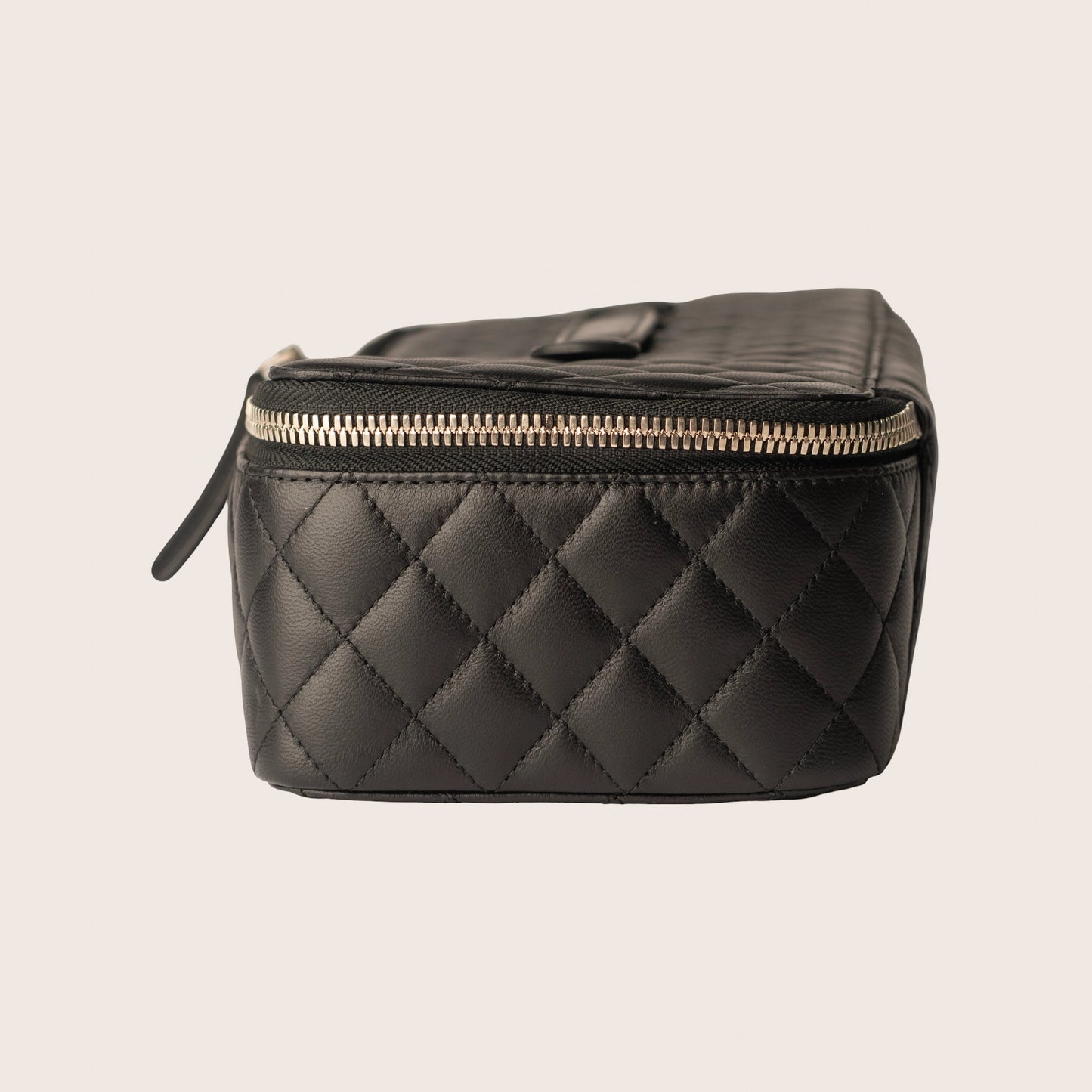 Chanel Black Quilted Leather Makeup Bag