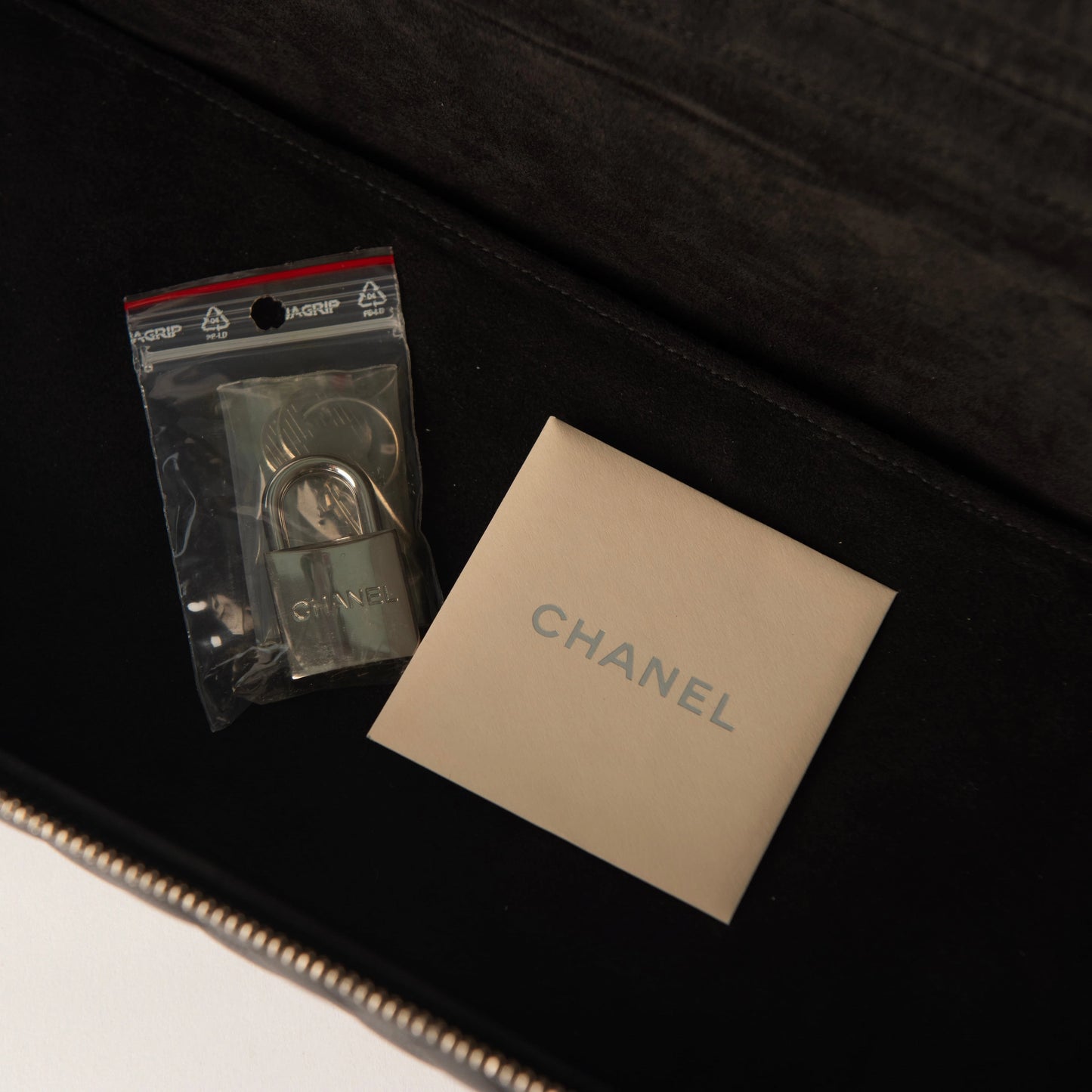 Chanel Black Quilted Leather Makeup Bag