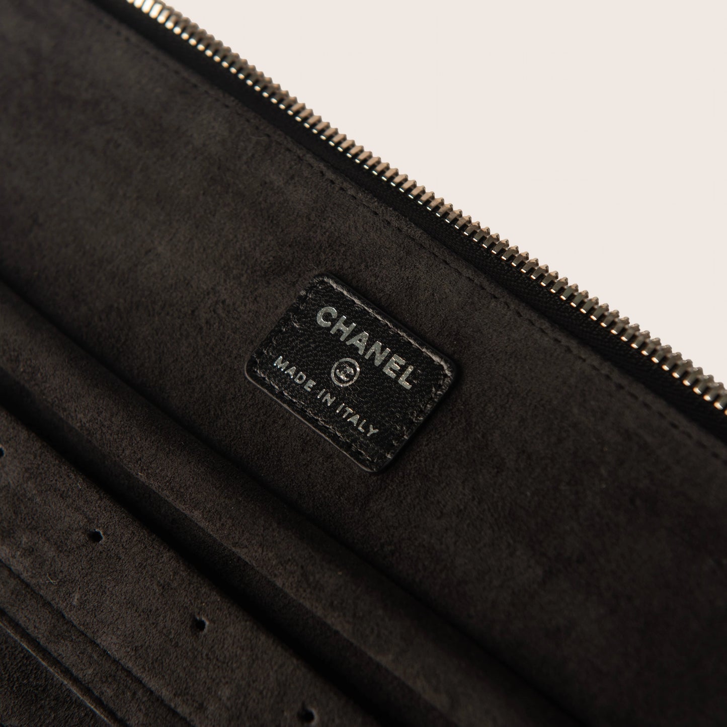 Chanel Black Quilted Leather Makeup Bag