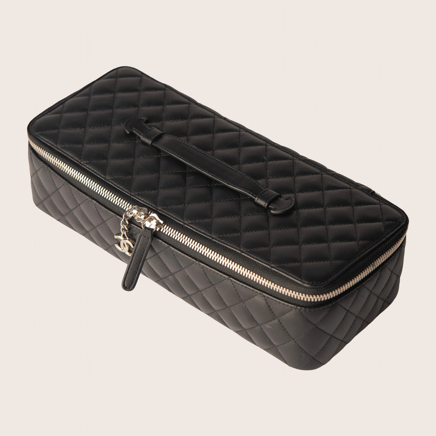 Chanel Black Quilted Leather Makeup Bag