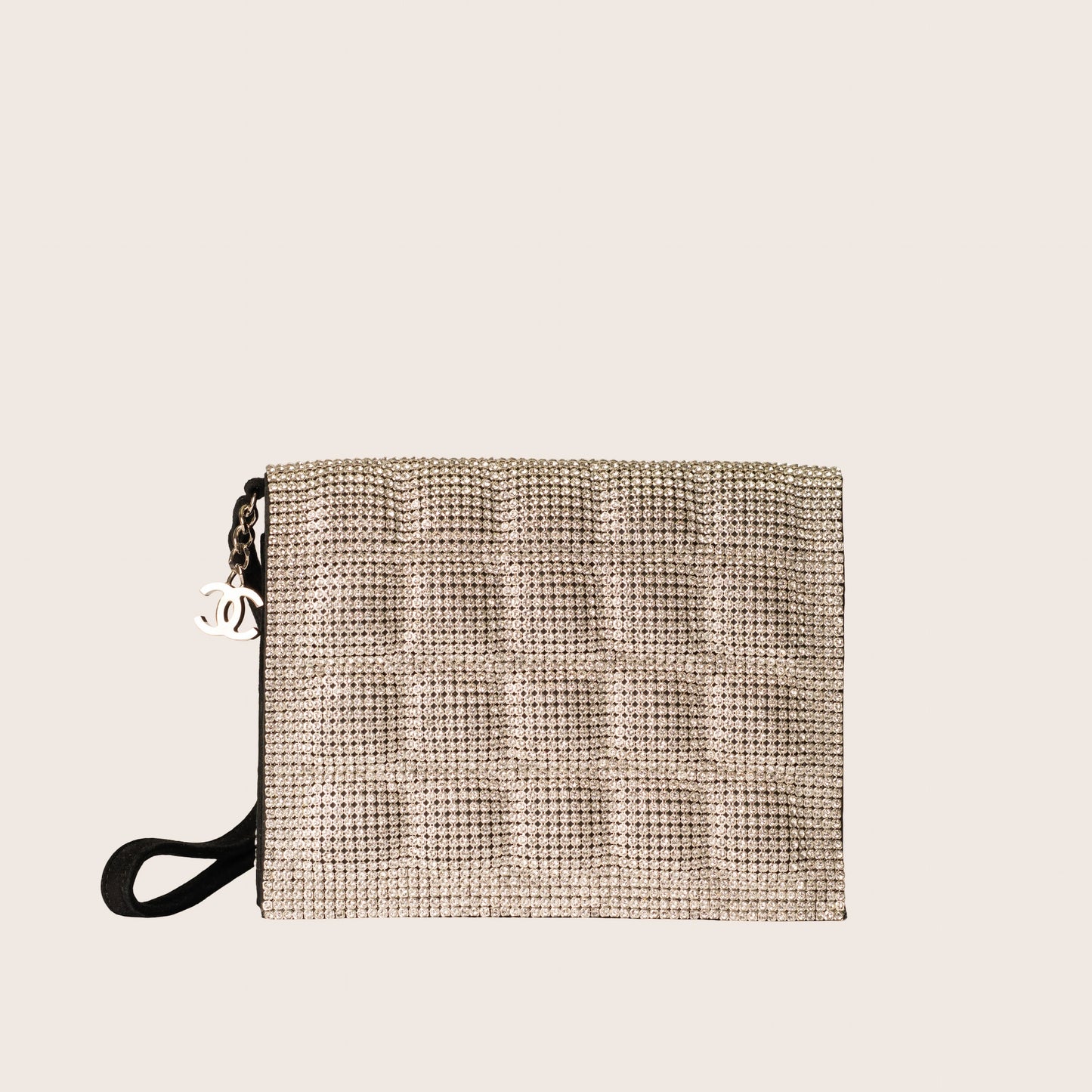 Chanel Diamanté Evening Clutch Bag Silvery