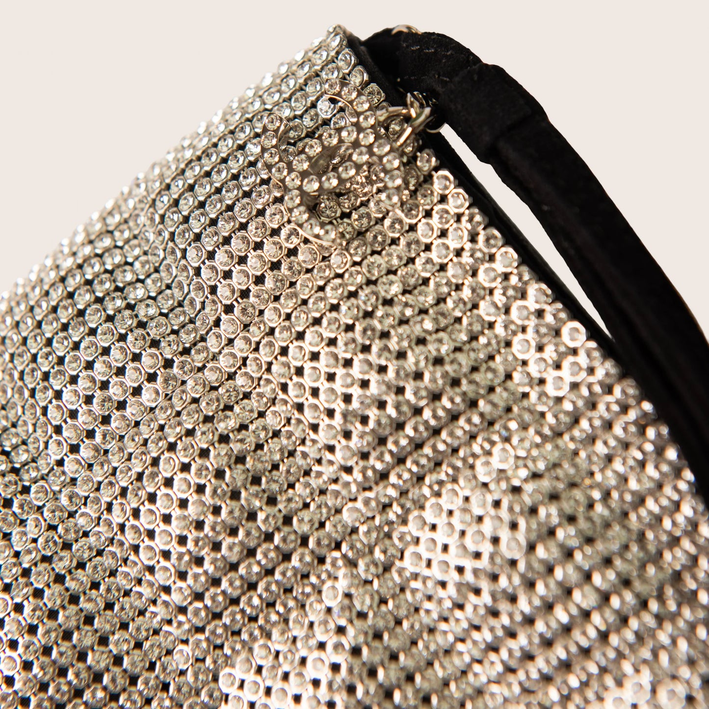 Chanel Diamanté Evening Clutch Bag Silvery