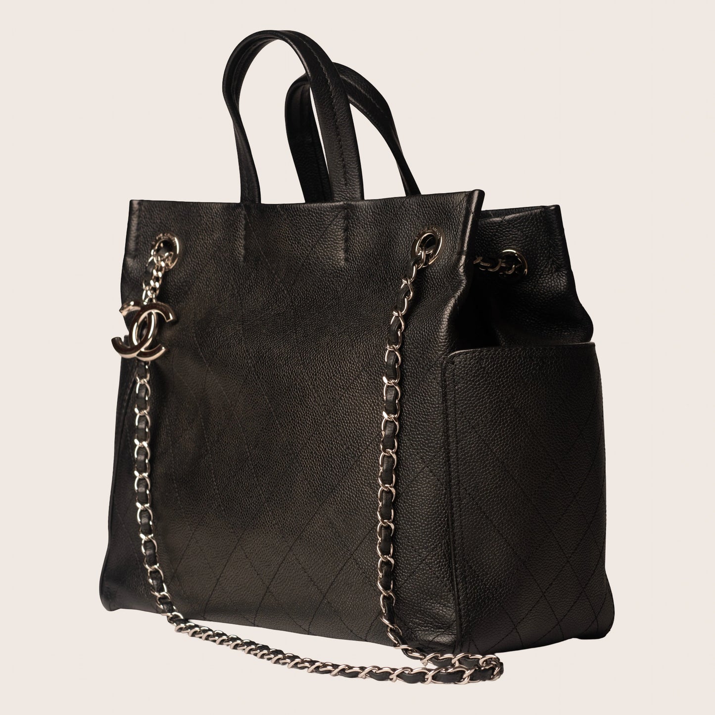 Chanel Grained Calfskin Medium CC Pocket Tote