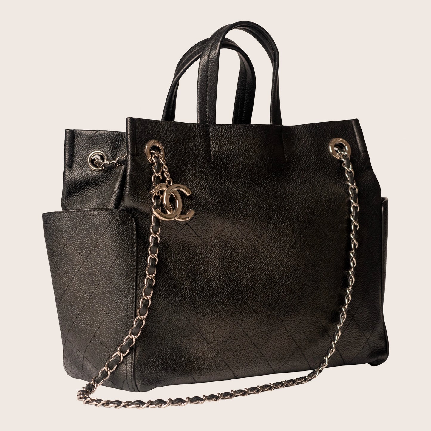 Chanel Grained Calfskin Medium CC Pocket Tote