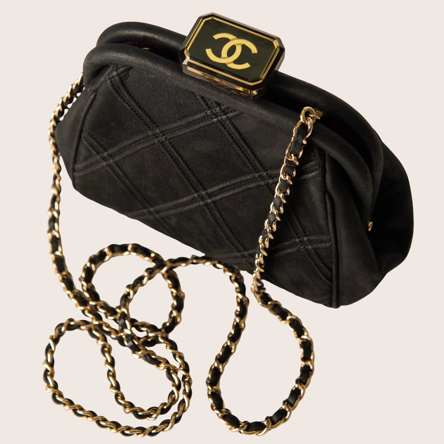 Chanel Mini Crossbody Clutch - Black Quilted /Gold-tone