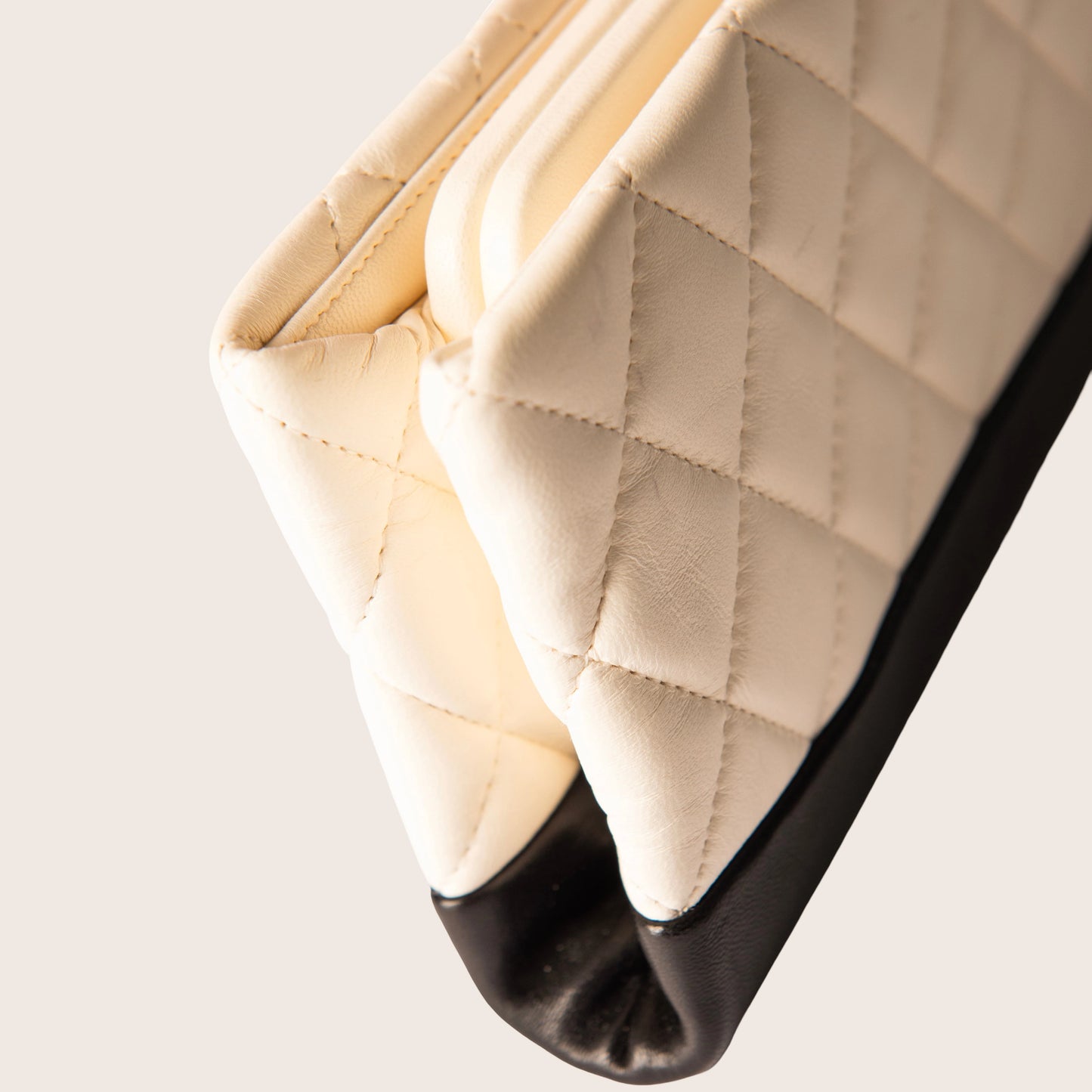 Chanel Quilted Leather Clutch with Pearl Lock