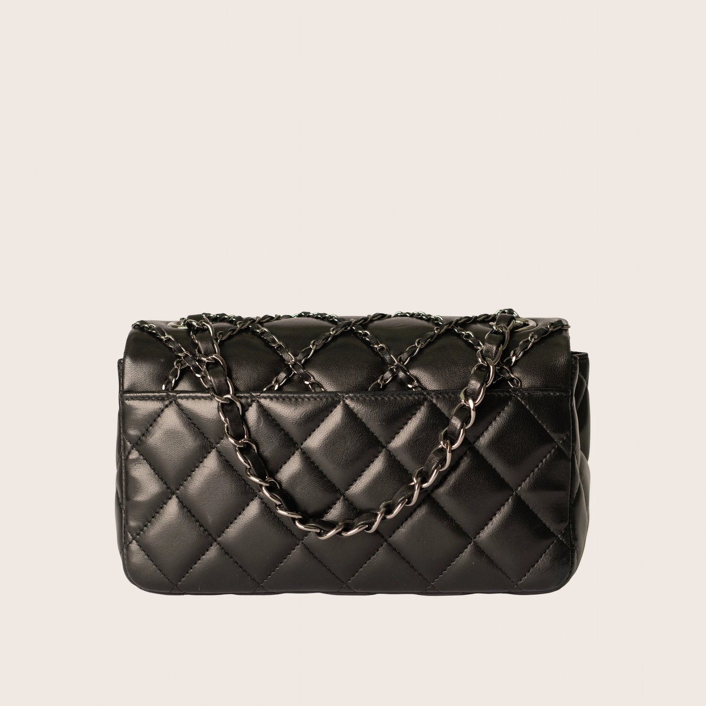 Chanel Lambskin Quilting Enchained Flap Black