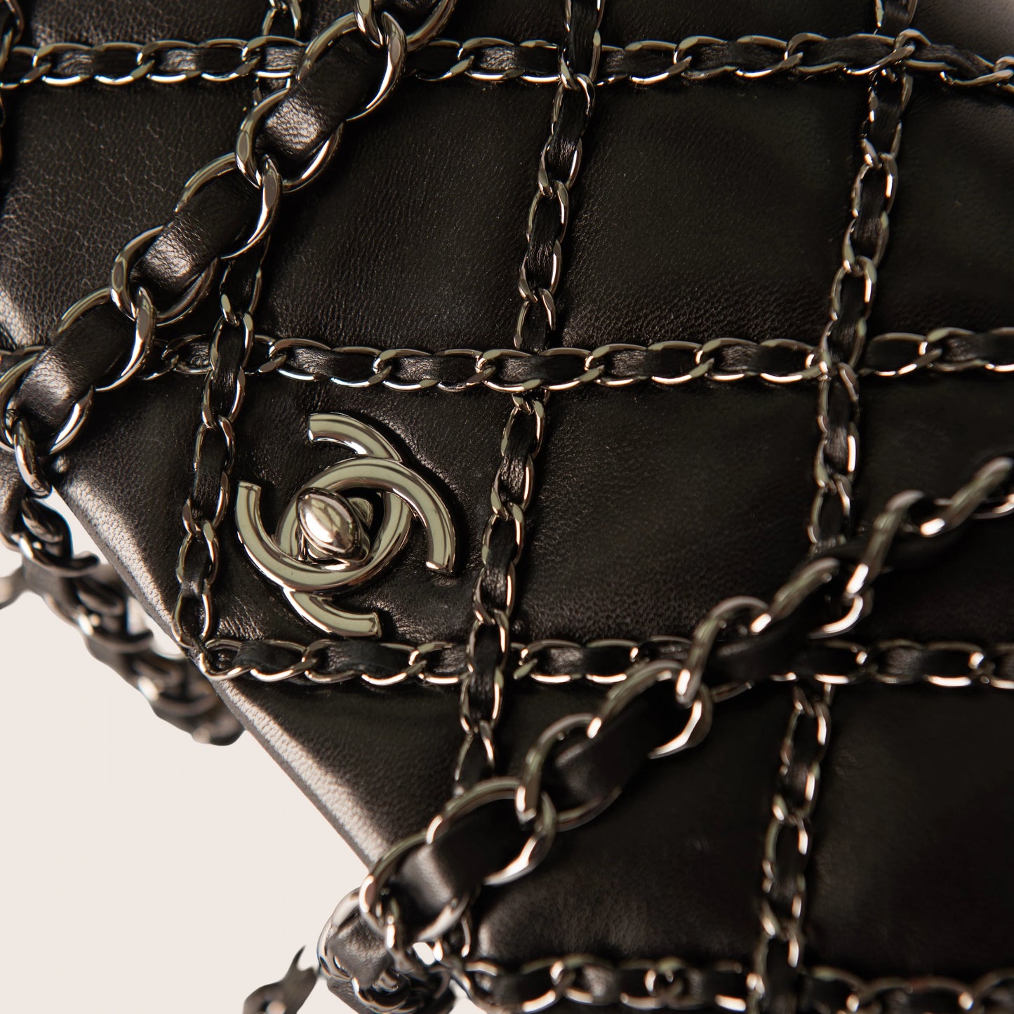 Chanel Lambskin Quilting Enchained Flap Black