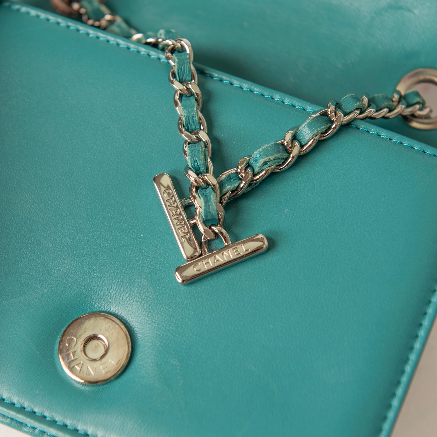 Chanel Turquoise/Blue Ombre Plexiglass and Leather Boy Brick Mini Flap Bag