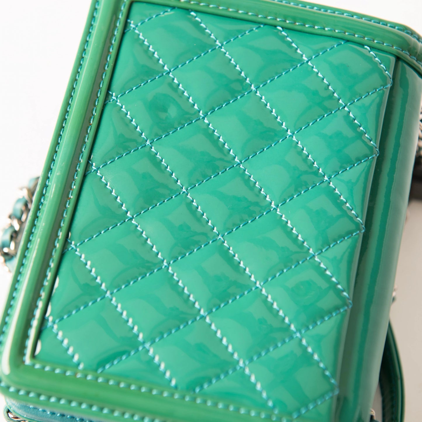 Chanel Turquoise/Blue Ombre Plexiglass and Leather Boy Brick Mini Flap Bag