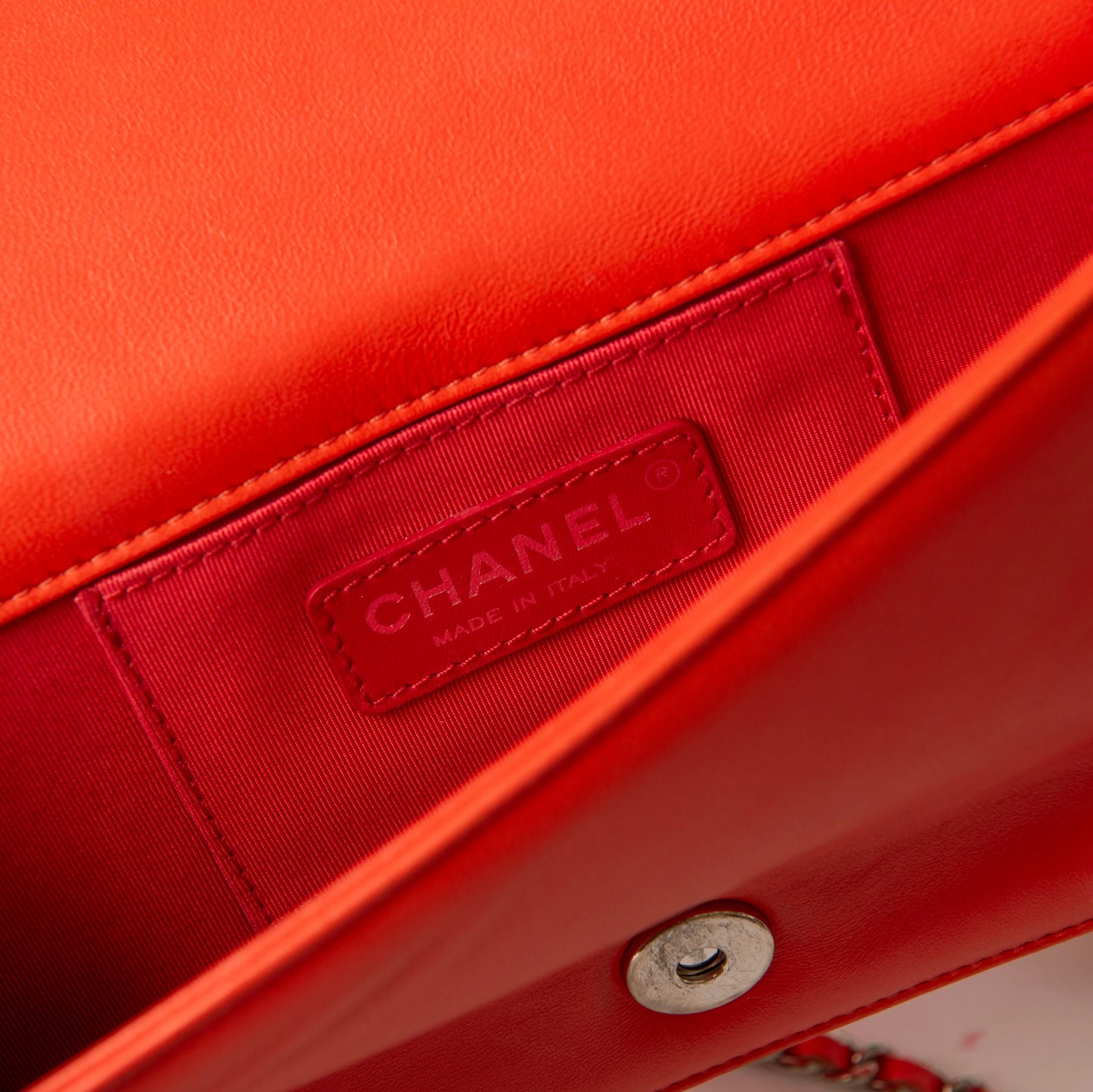 Chanel Red Leather & Plexiglass Lego Boy Brick Flap Bag