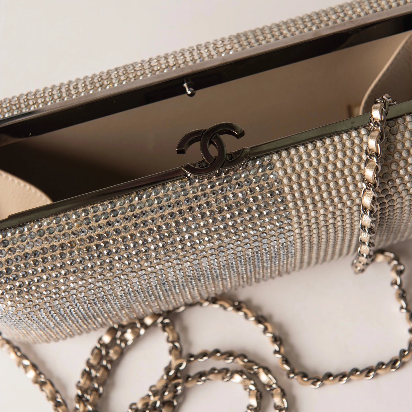Chanel Metallized Lambskin Embellished with Strass Paris-Dallas Clutch