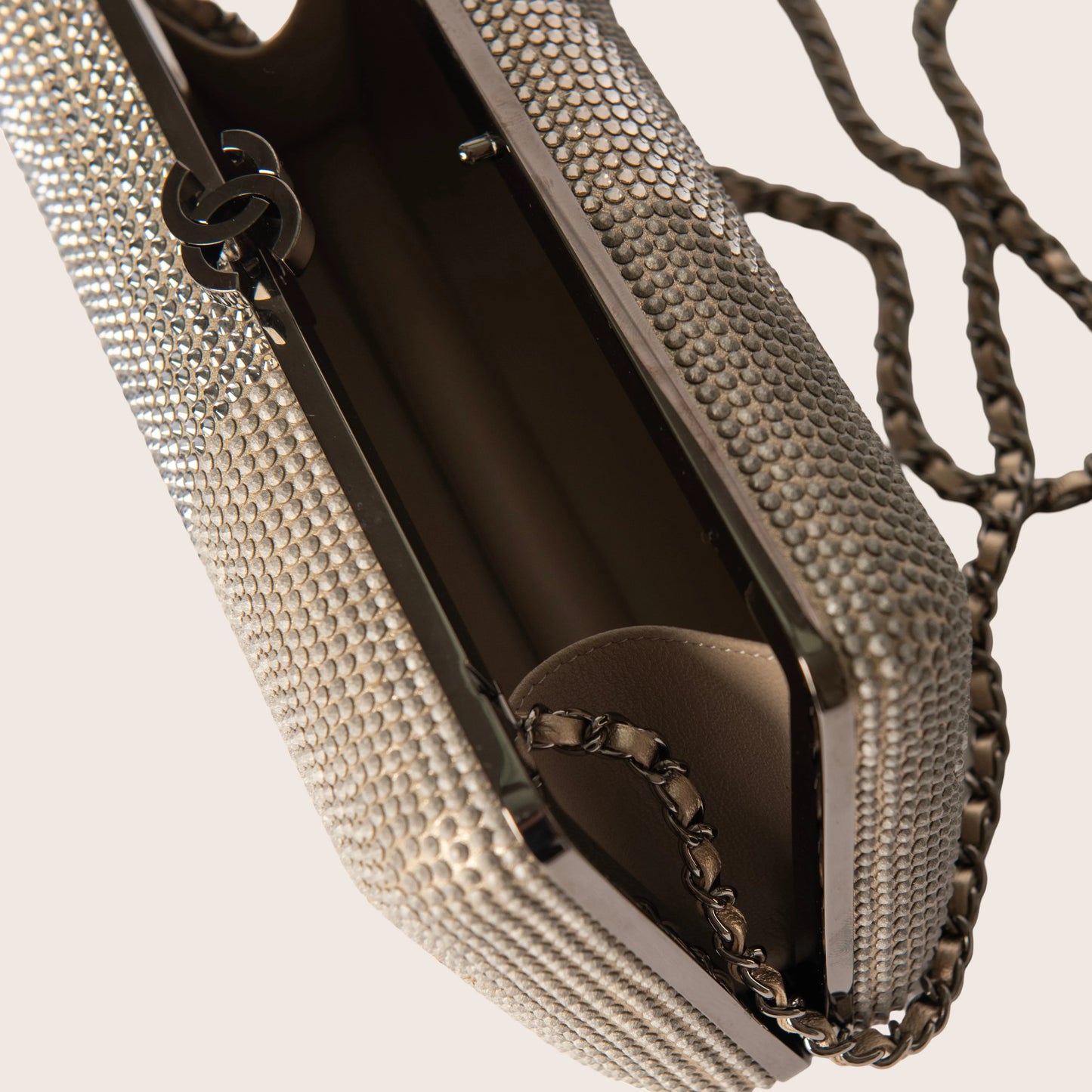 Chanel Metallized Lambskin Embellished with Strass Paris-Dallas Clutch