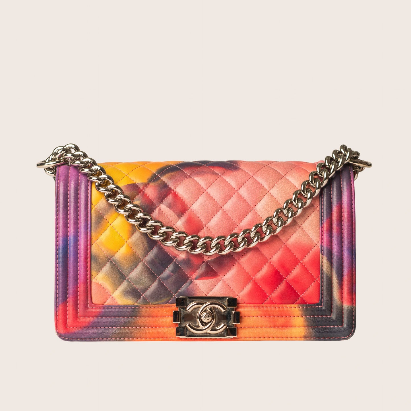 Chanel Spring 2015 Quilted Lambskin Flower Power Le  Boy Bag