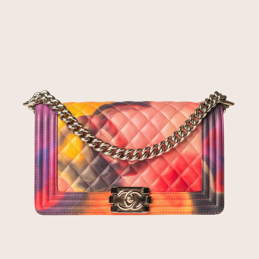 Chanel Spring 2015 Quilted Lambskin Flower Power Le  Boy Bag
