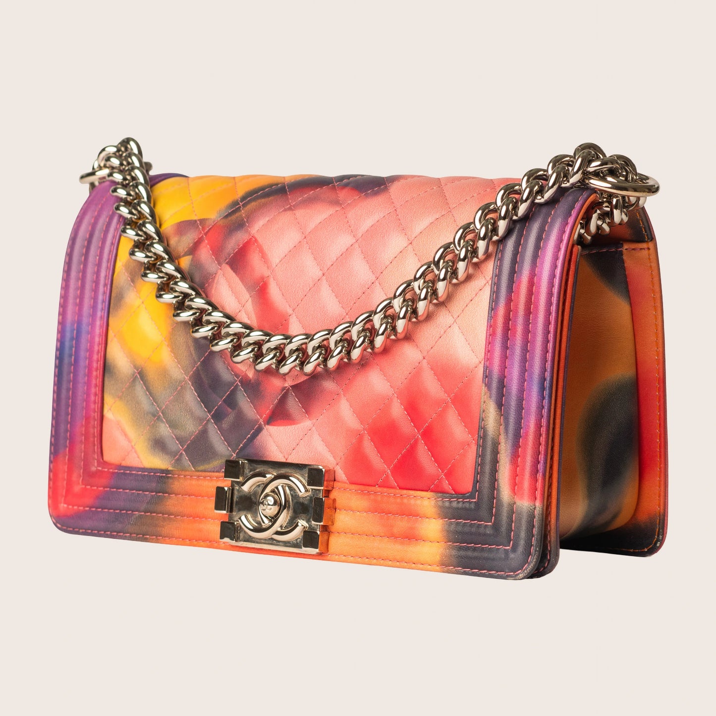 Chanel Spring 2015 Quilted Lambskin Flower Power Le  Boy Bag