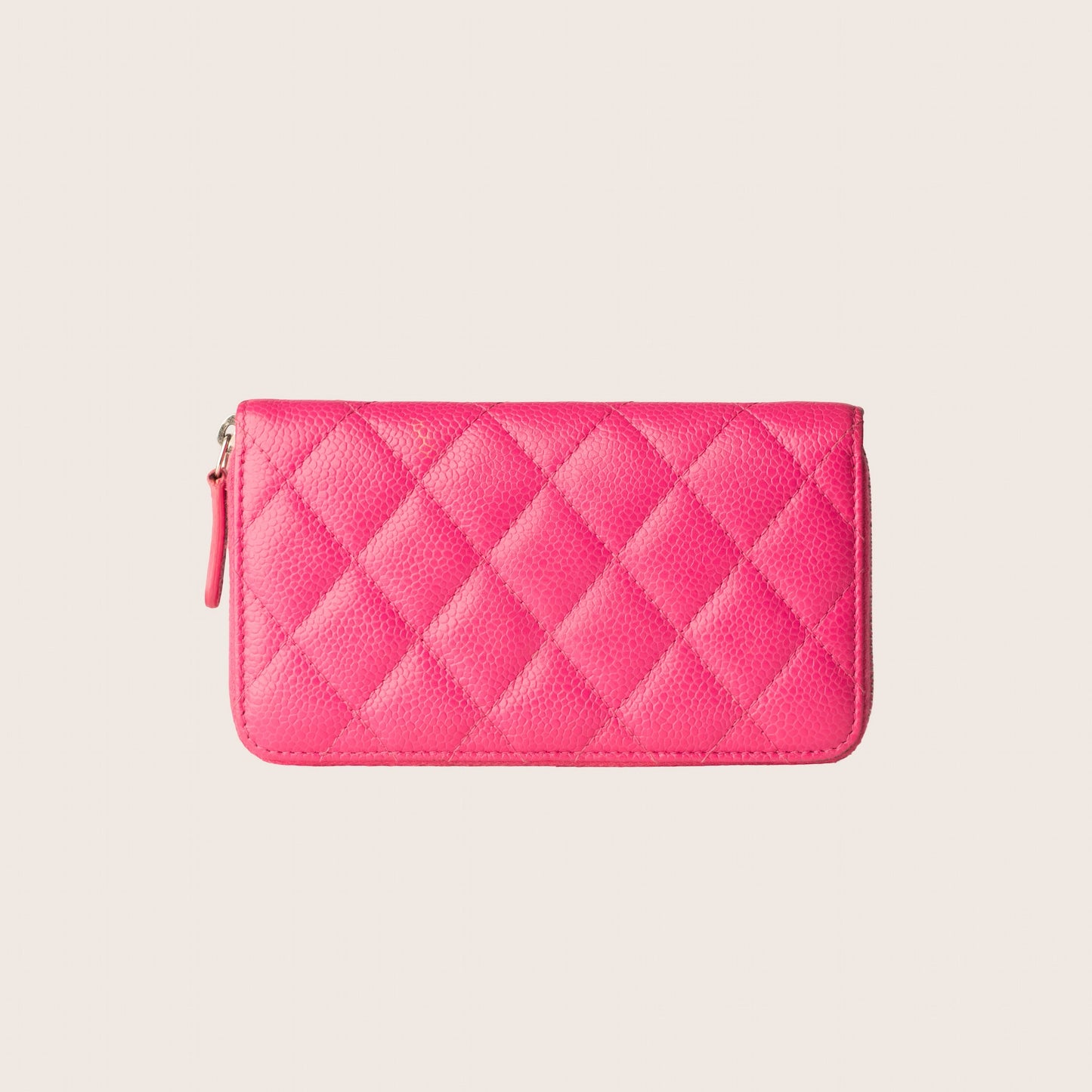 Chanel Caviar Quilted Yen Wallet Hot Pink