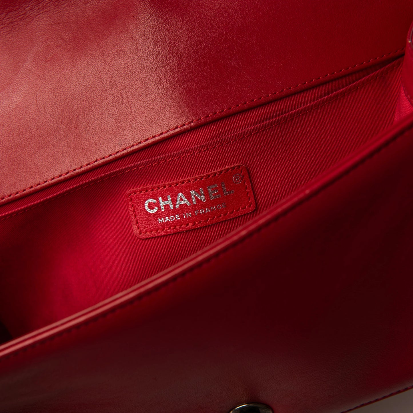 Chanel Red Quilted Tweed Lambskin Old Boy Bag