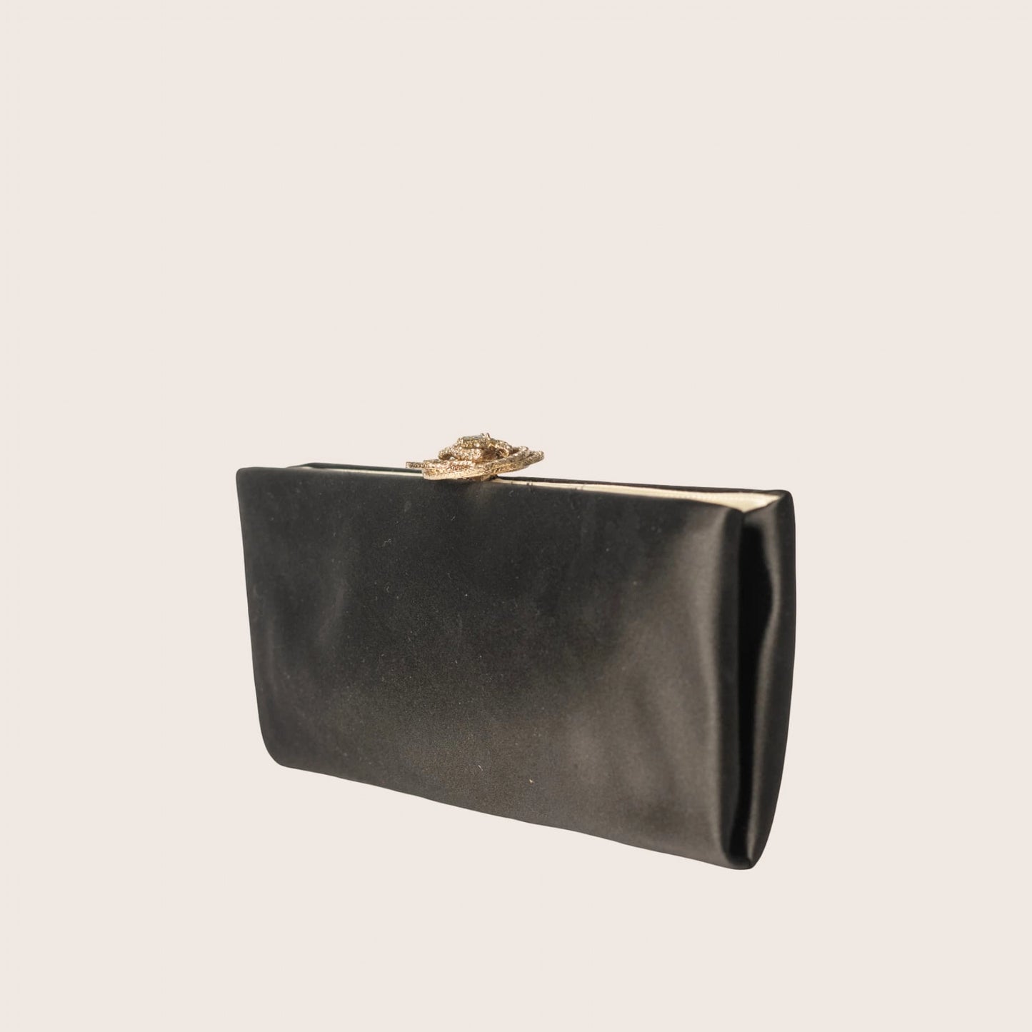 Chanel Satin Clutch with Crystal Camellia Clasp