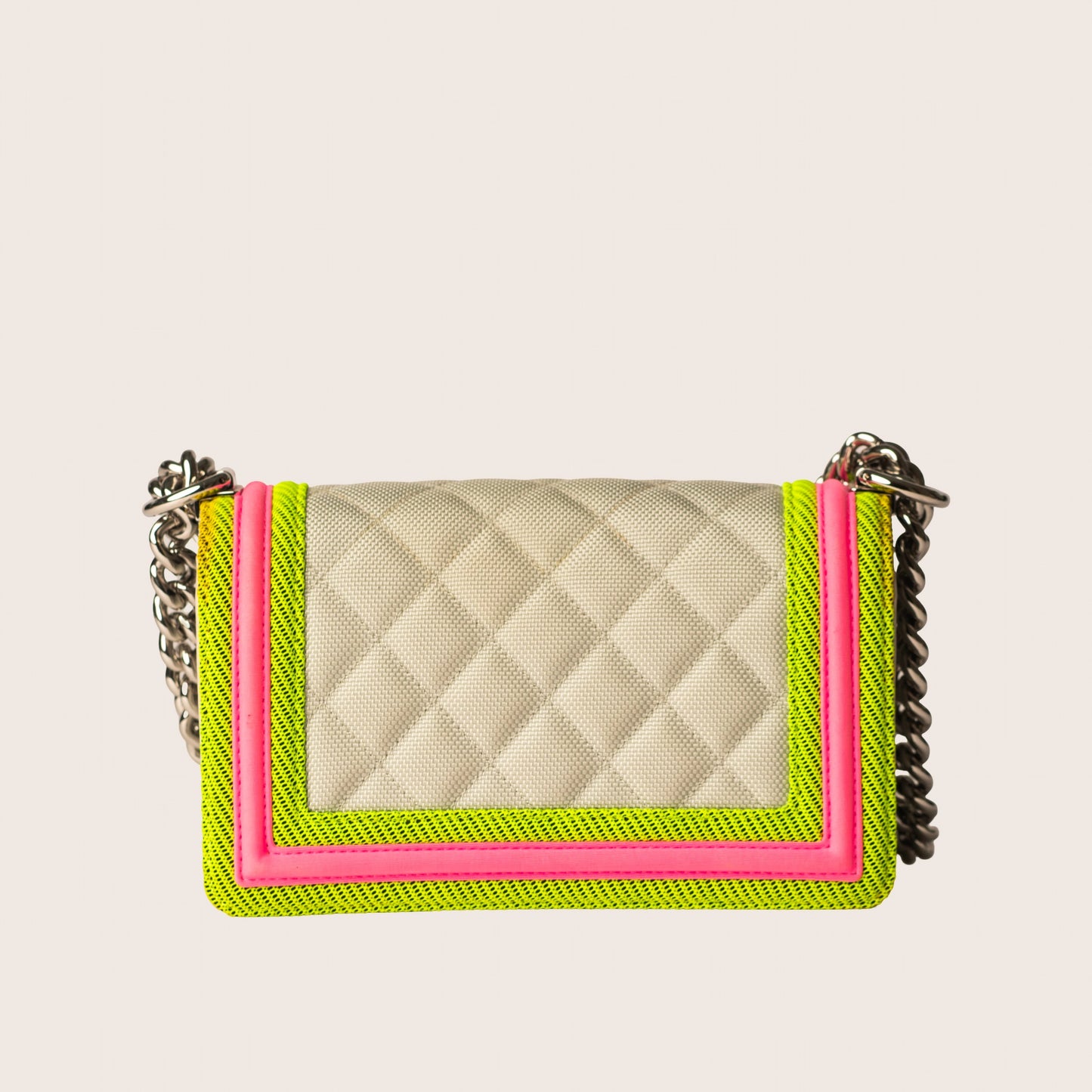 Chanel Tri-Color Nylon & Leather Medium Boy Fluo Flap Bag