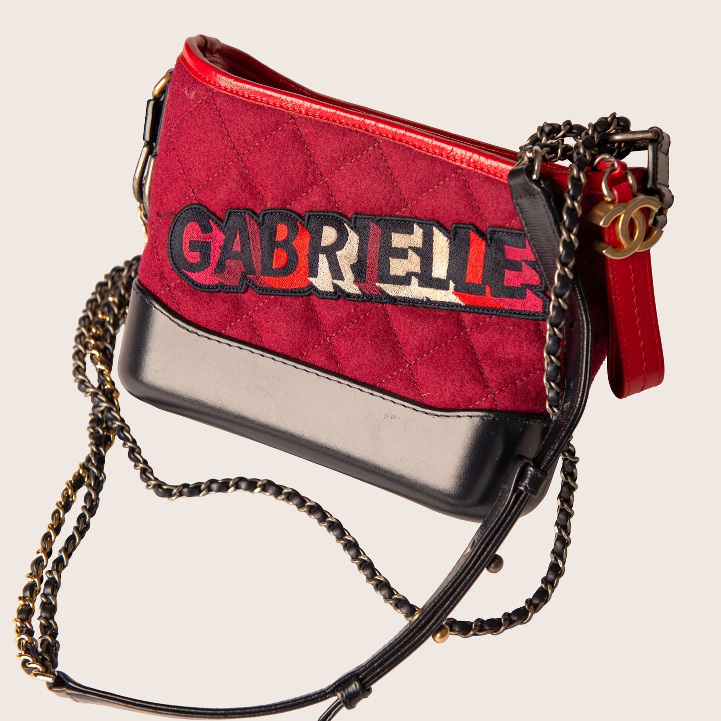 Chanel Red Wool Gabrielle Crossbody