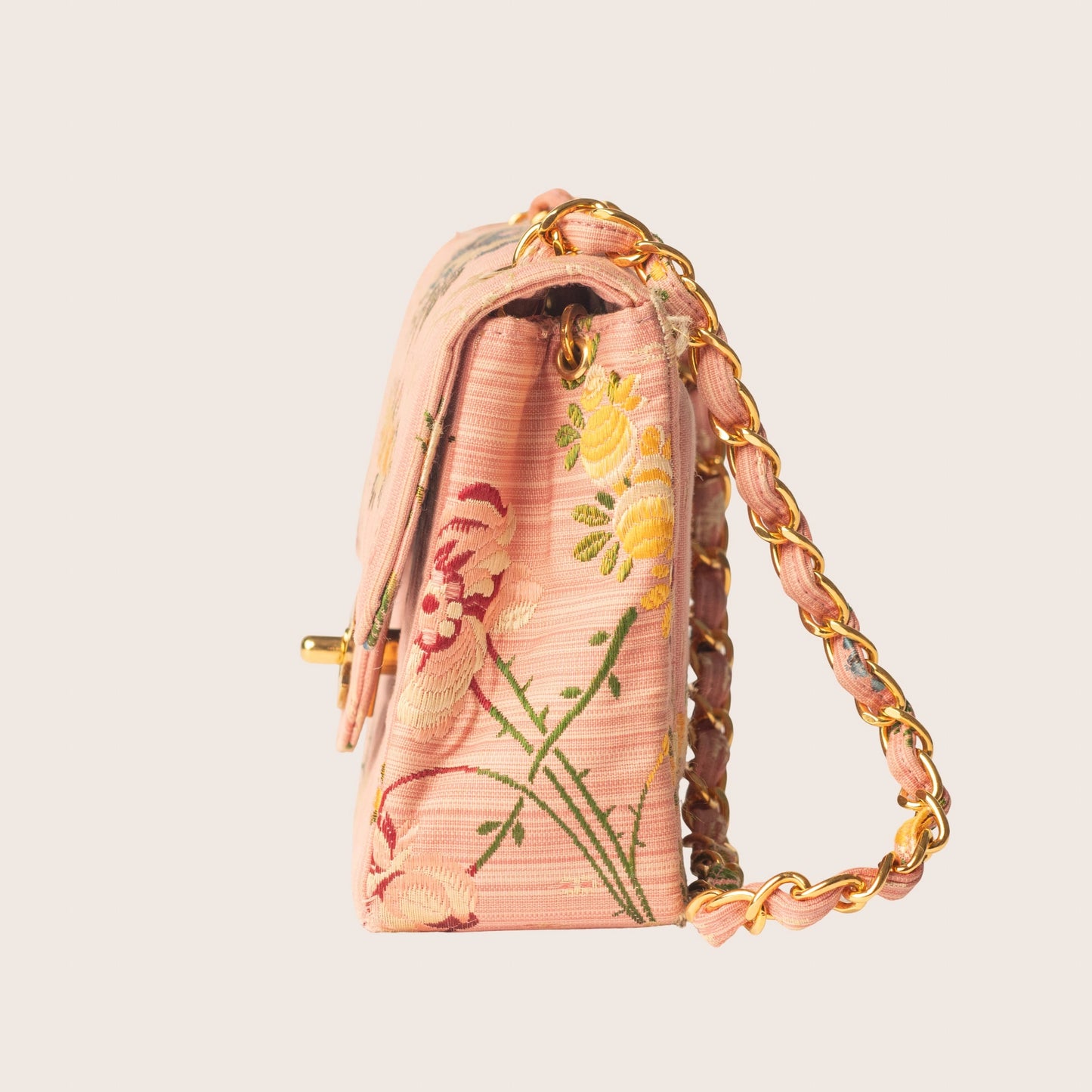 Chanel Timeless Mini Brocade Silk Flap Bag