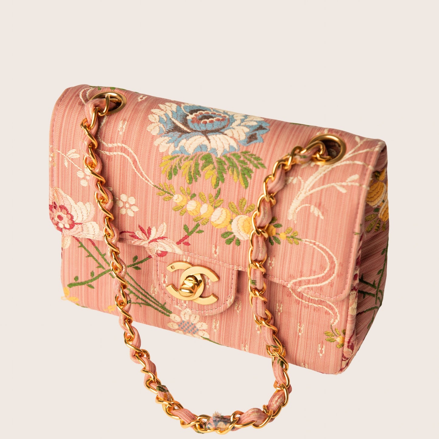 Chanel Timeless Mini Brocade Silk Flap Bag