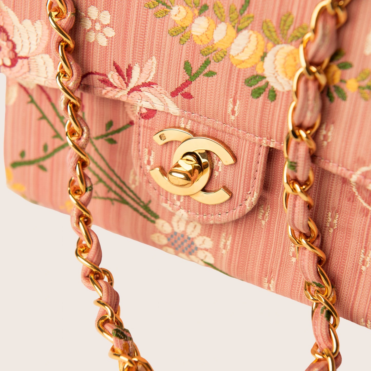 Chanel Timeless Mini Brocade Silk Flap Bag