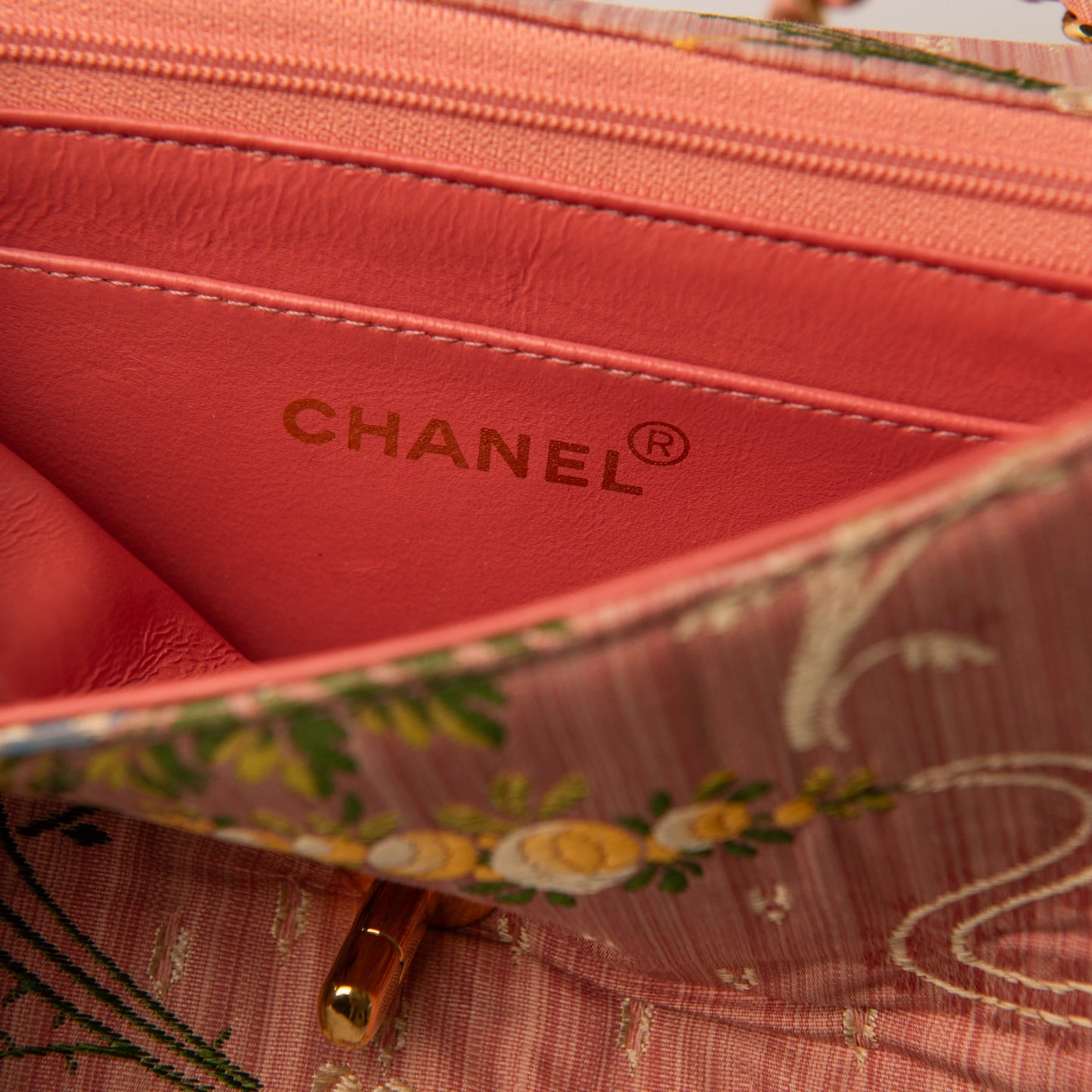 Chanel Timeless Mini Brocade Silk Flap Bag