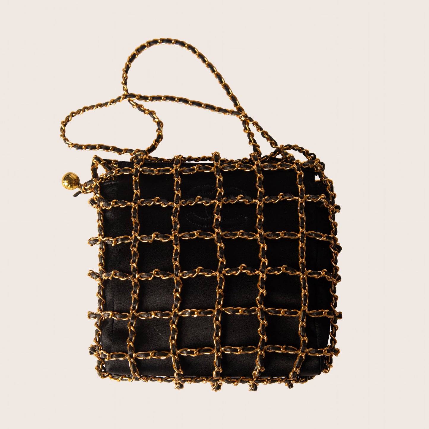 Chanel Lambskin Shopping Chain Tote Black