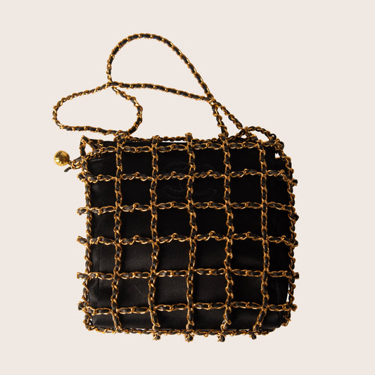 Chanel Lambskin Shopping Chain Tote Black