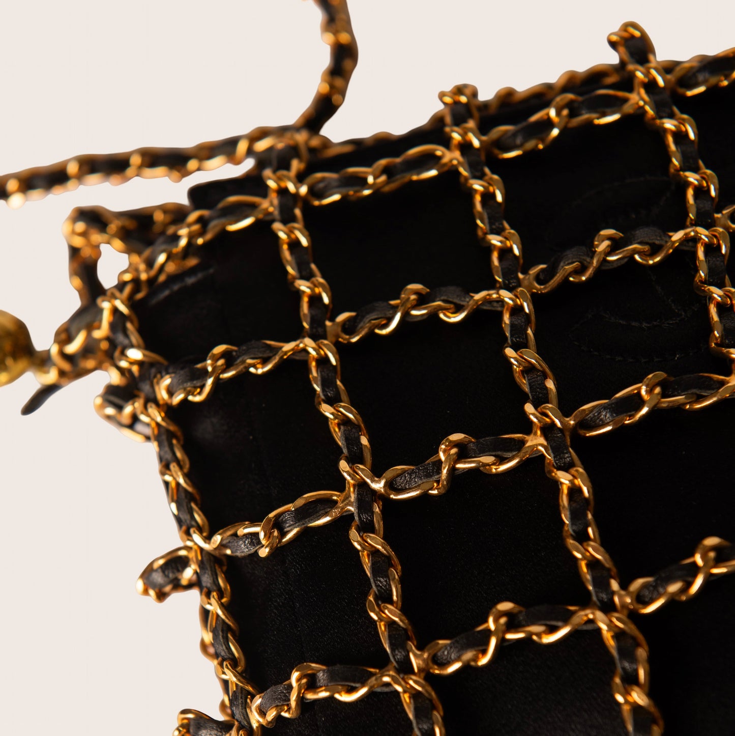 Chanel Lambskin Shopping Chain Tote Black