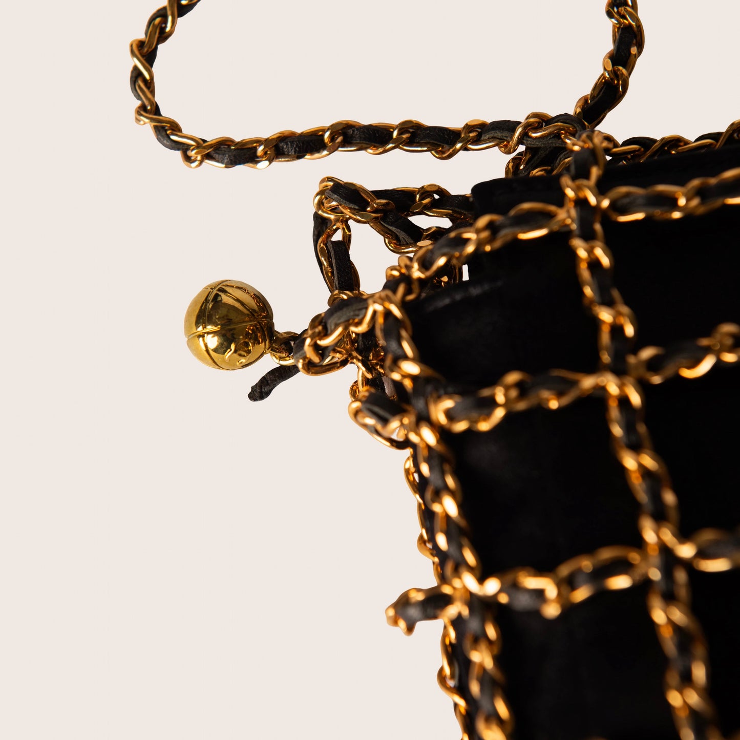 Chanel Lambskin Shopping Chain Tote Black