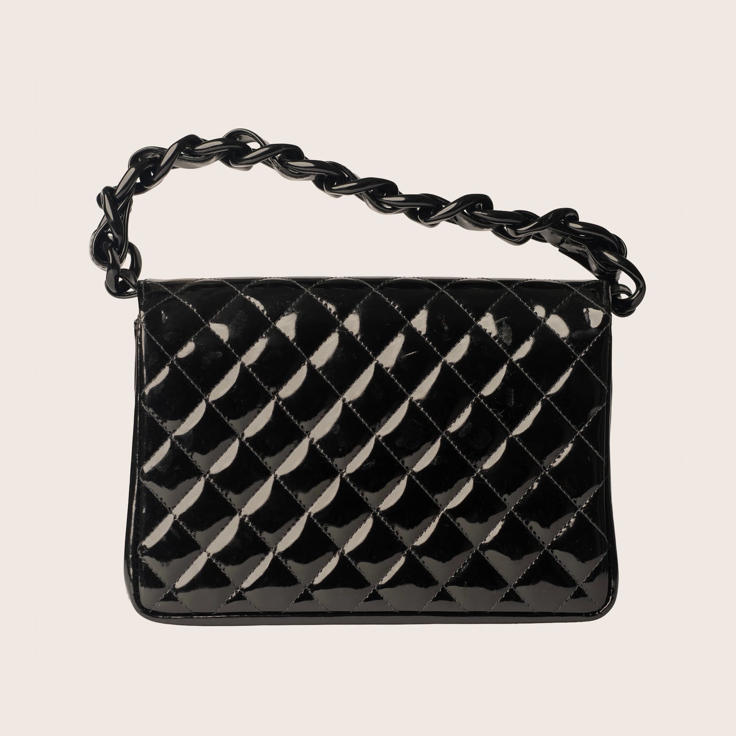 Chanel Vintage Resin Top Handle CC Flap Quilted Patent