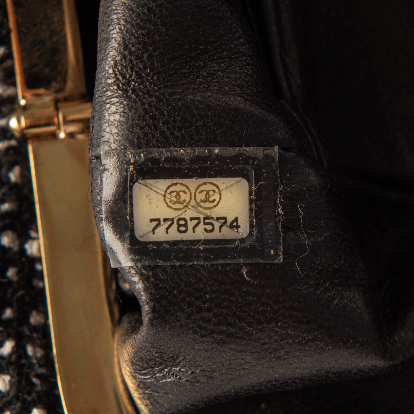 Chanel Black Tweed and Crystal Clutch