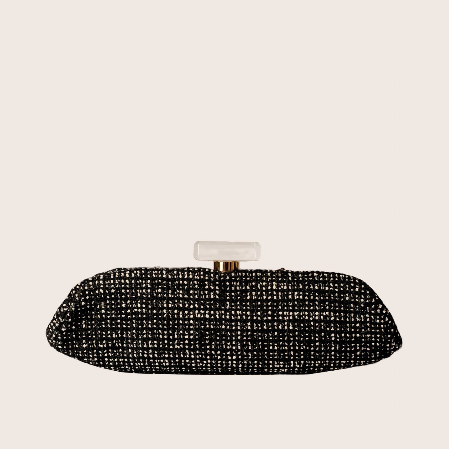 Chanel Black Tweed and Crystal Clutch