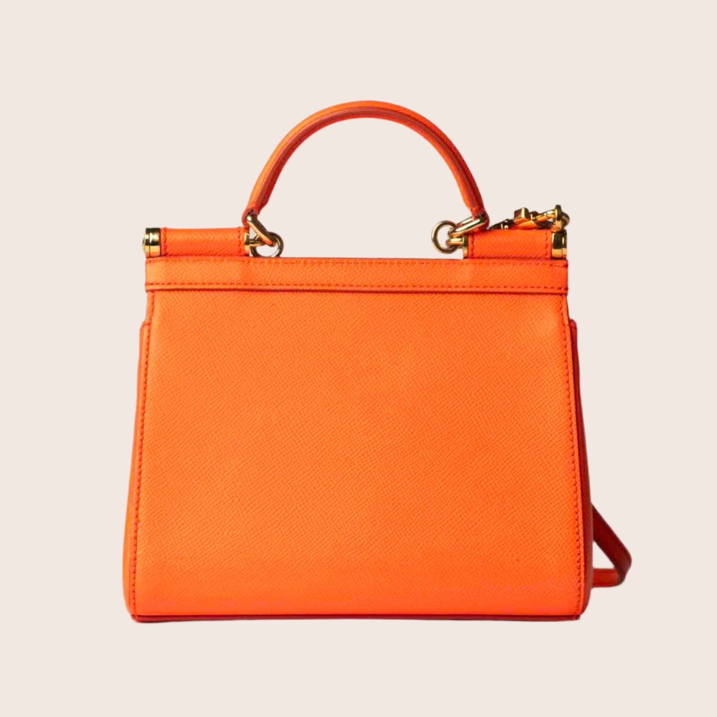 Dolce & Gabbana Sicily Medium Dauphine& Leather Bag – Orange