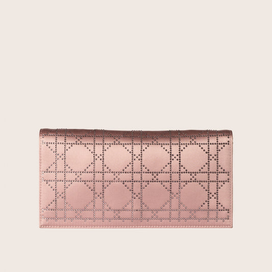 Christian Dior Pink Cannage Satin Crystal Shoulder Bag