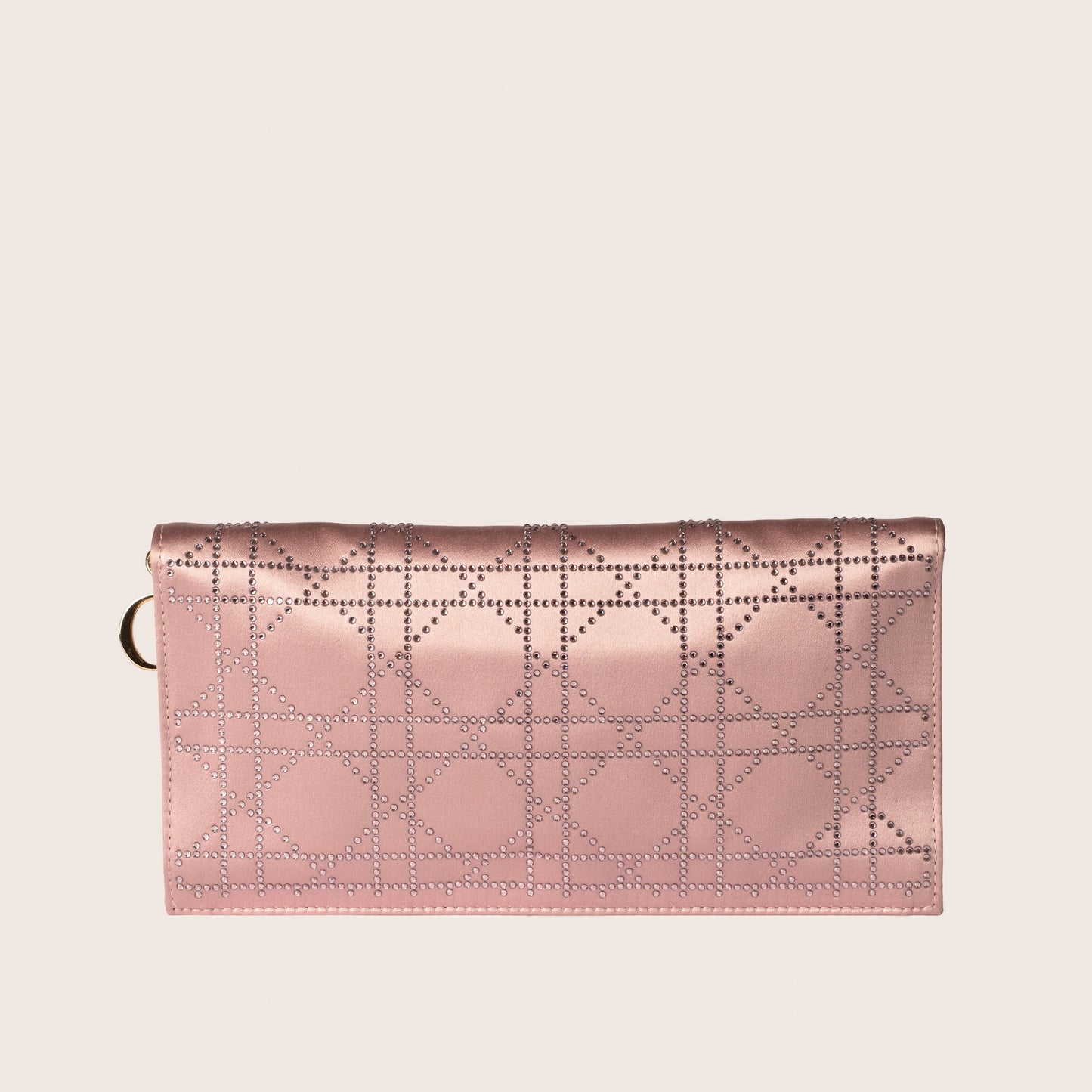 Christian Dior Pink Cannage Satin Crystal Shoulder Bag