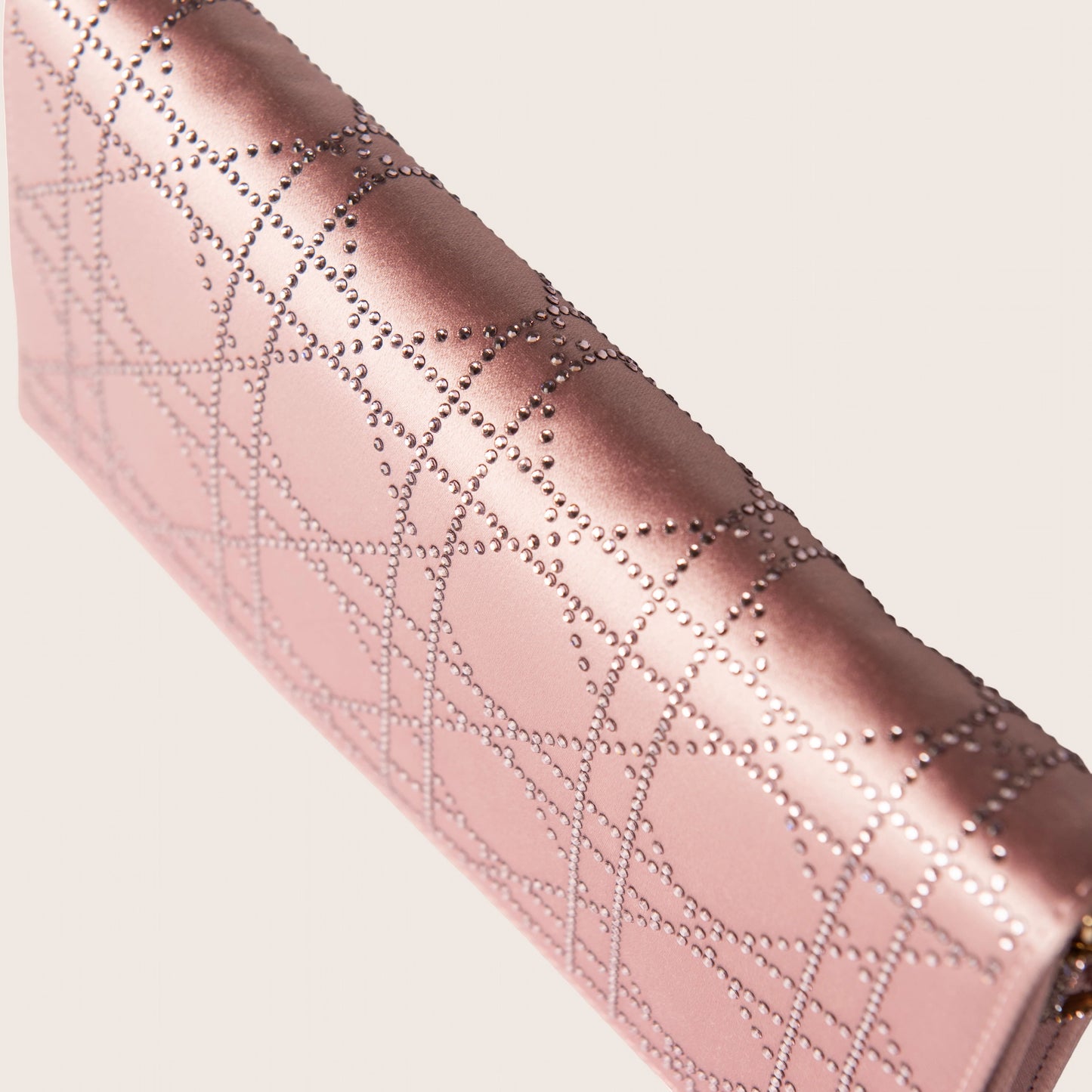 Christian Dior Pink Cannage Satin Crystal Shoulder Bag