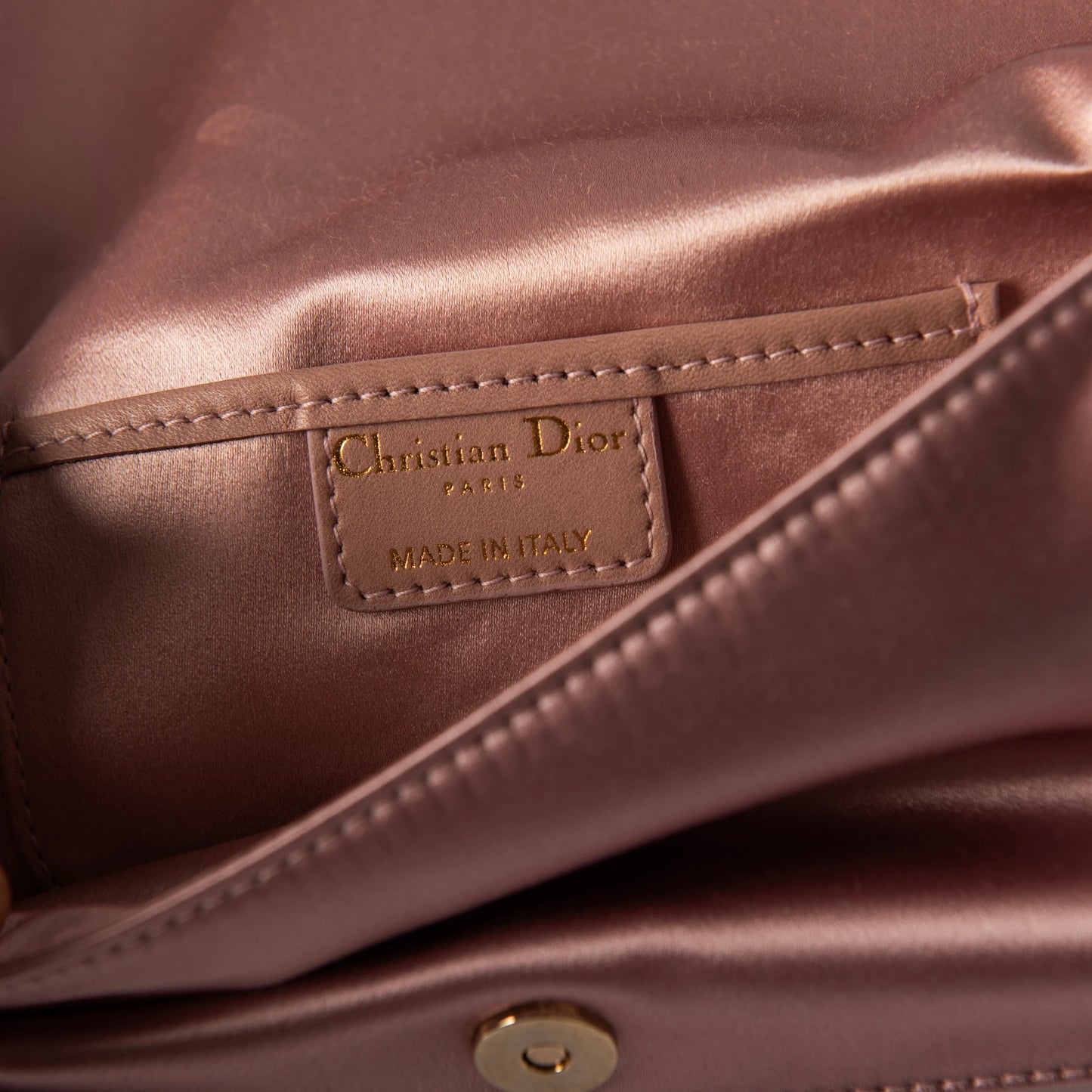 Christian Dior Pink Cannage Satin Crystal Shoulder Bag