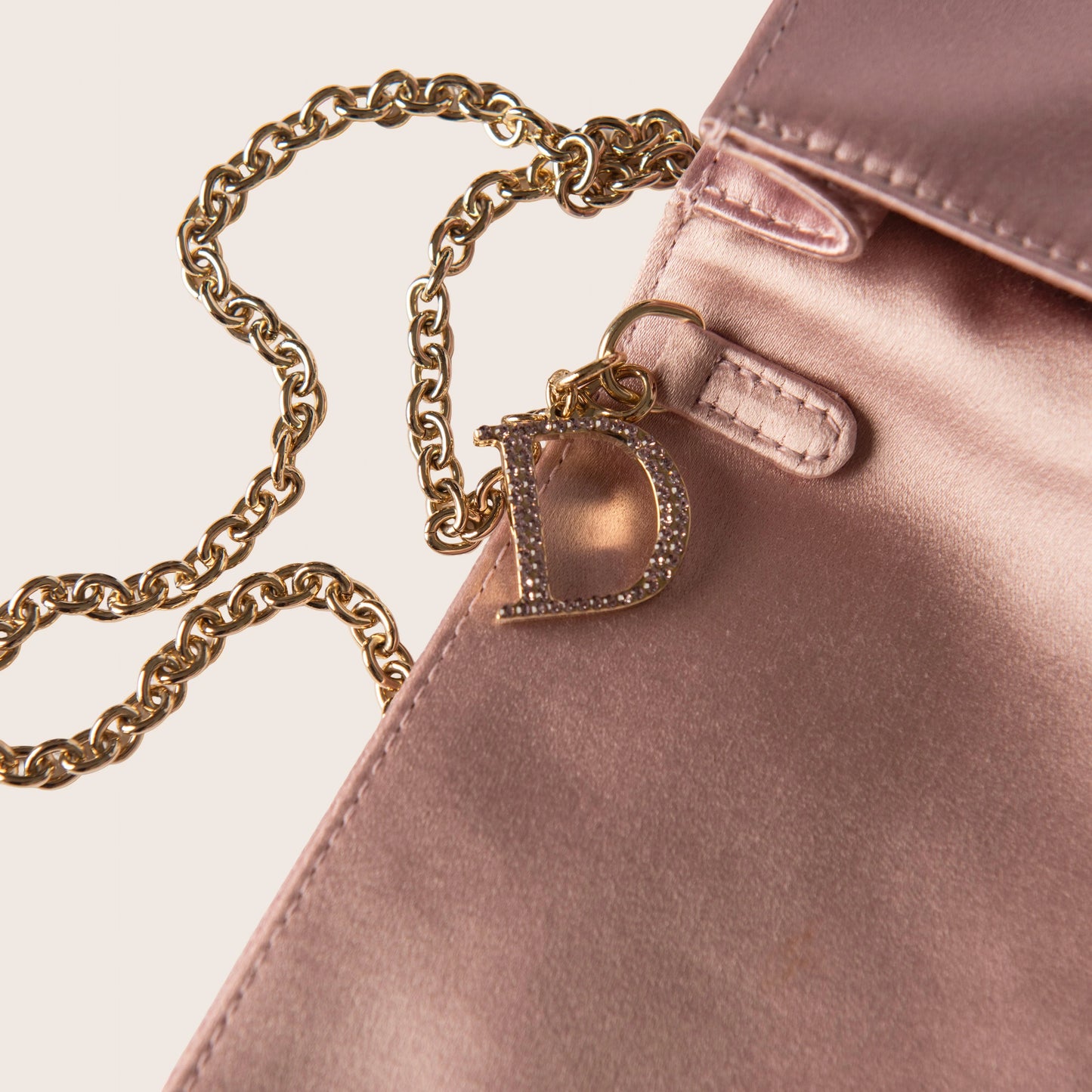 Christian Dior Pink Cannage Satin Crystal Shoulder Bag