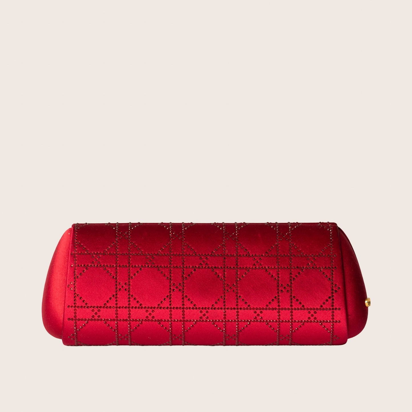 Christian Dior Red Cannage Quilted Satin Clutch