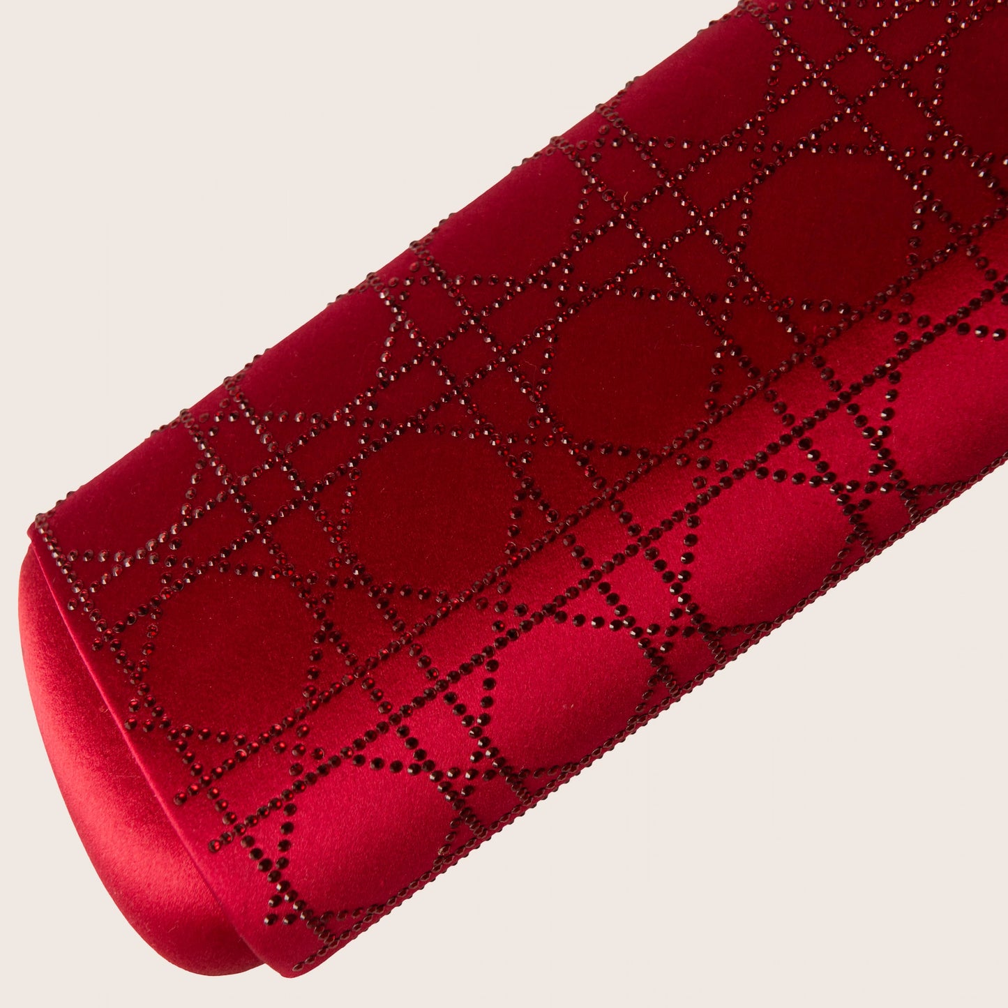 Christian Dior Red Cannage Quilted Satin Clutch